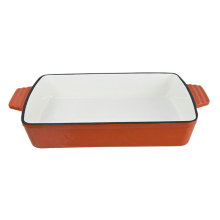 cast iron rectangular enamel dish for baking